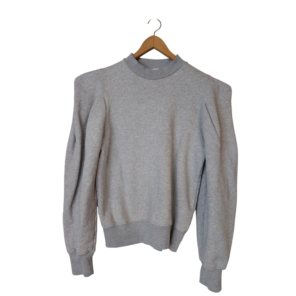 AGOLDE Anika Gray Geometric Folded Shoulder Pullover Sweatshirt Size XS